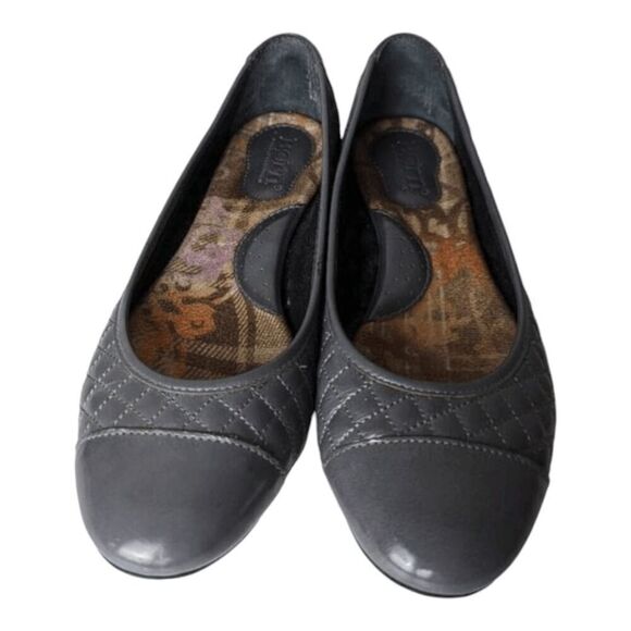 BORN Riley Grey Leather Ballet Flat Size 7.5 - Picture 4 of 8